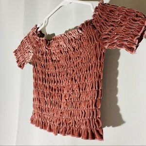 Wild Fable Fuchsia Scrunch Off the Shoulder Top Size XS